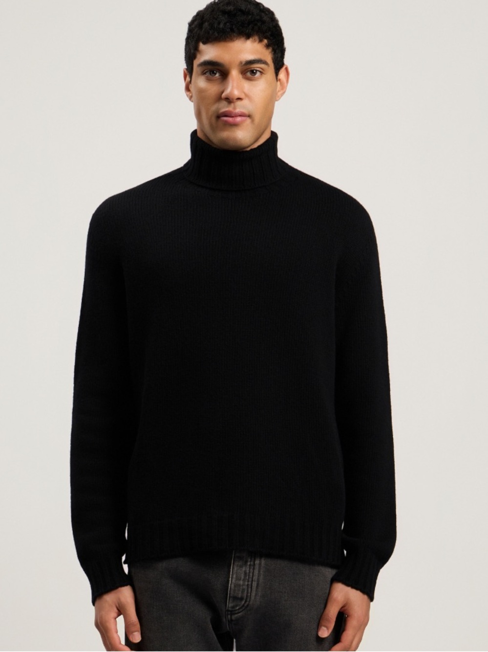 Palm Angels Black Turtleneck Knit Sweater